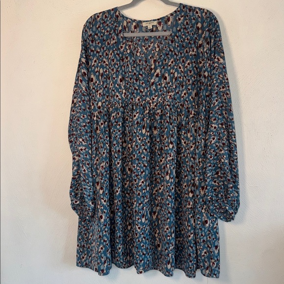 Umgee Baby Doll Midi Patterned Dress with Pockets. - Picture 7 of 7